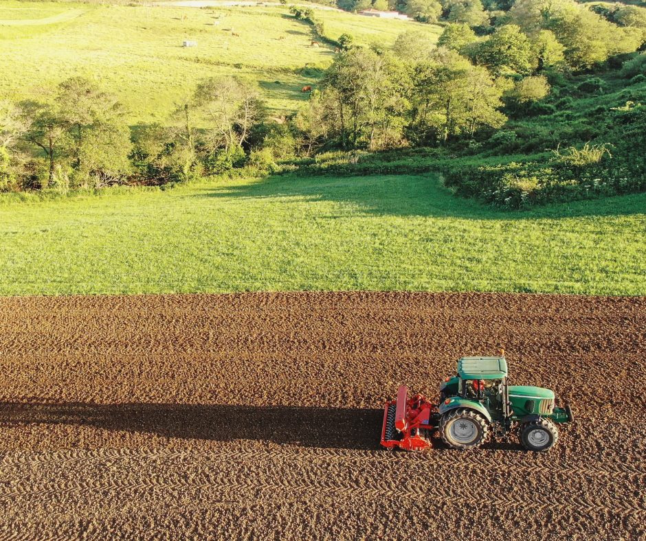 tractor in a field