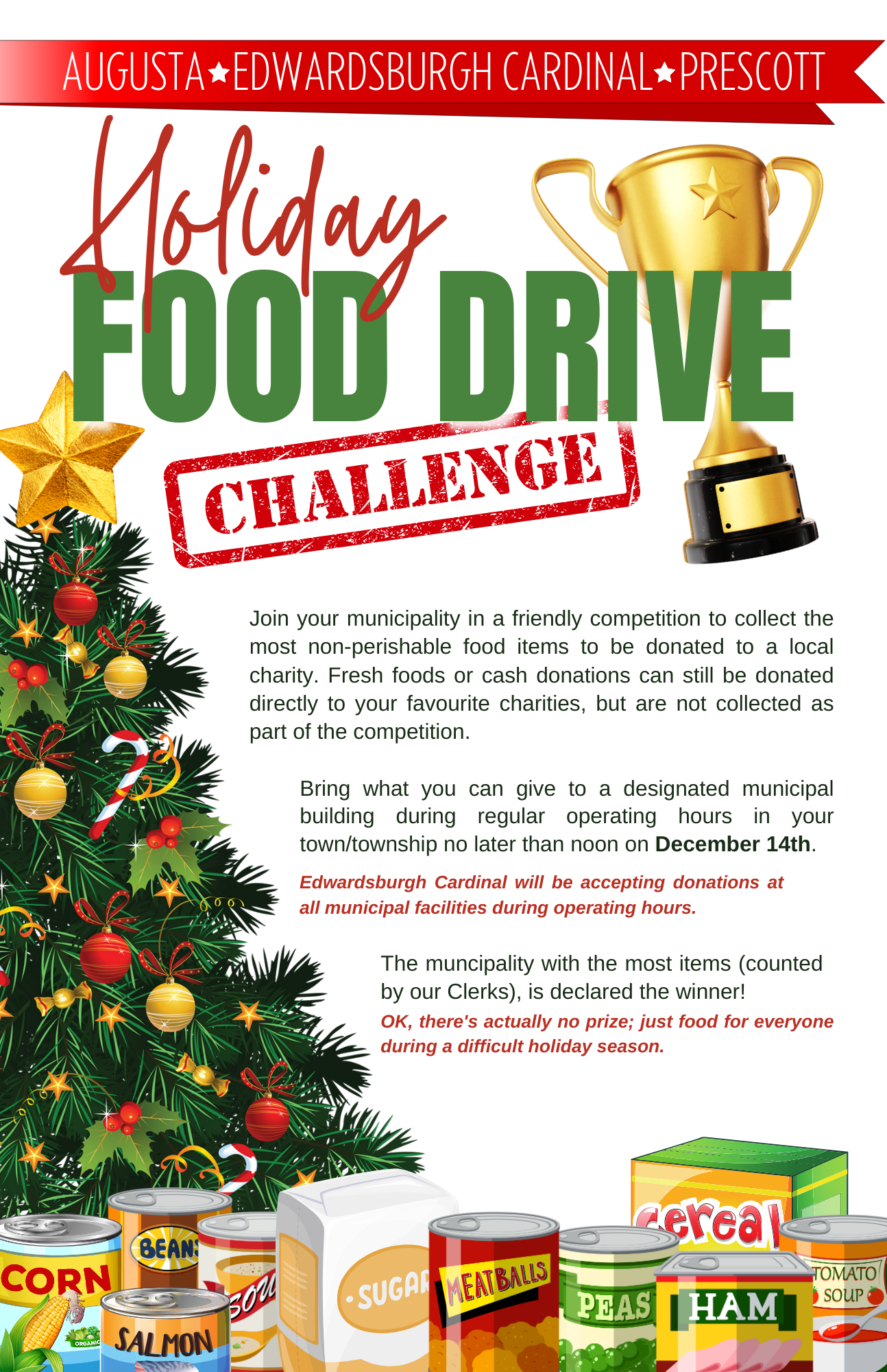 Holiday Food Drive Information Poster