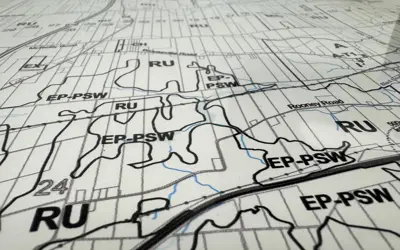 a map with designated zones