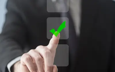 a person checking a digital box