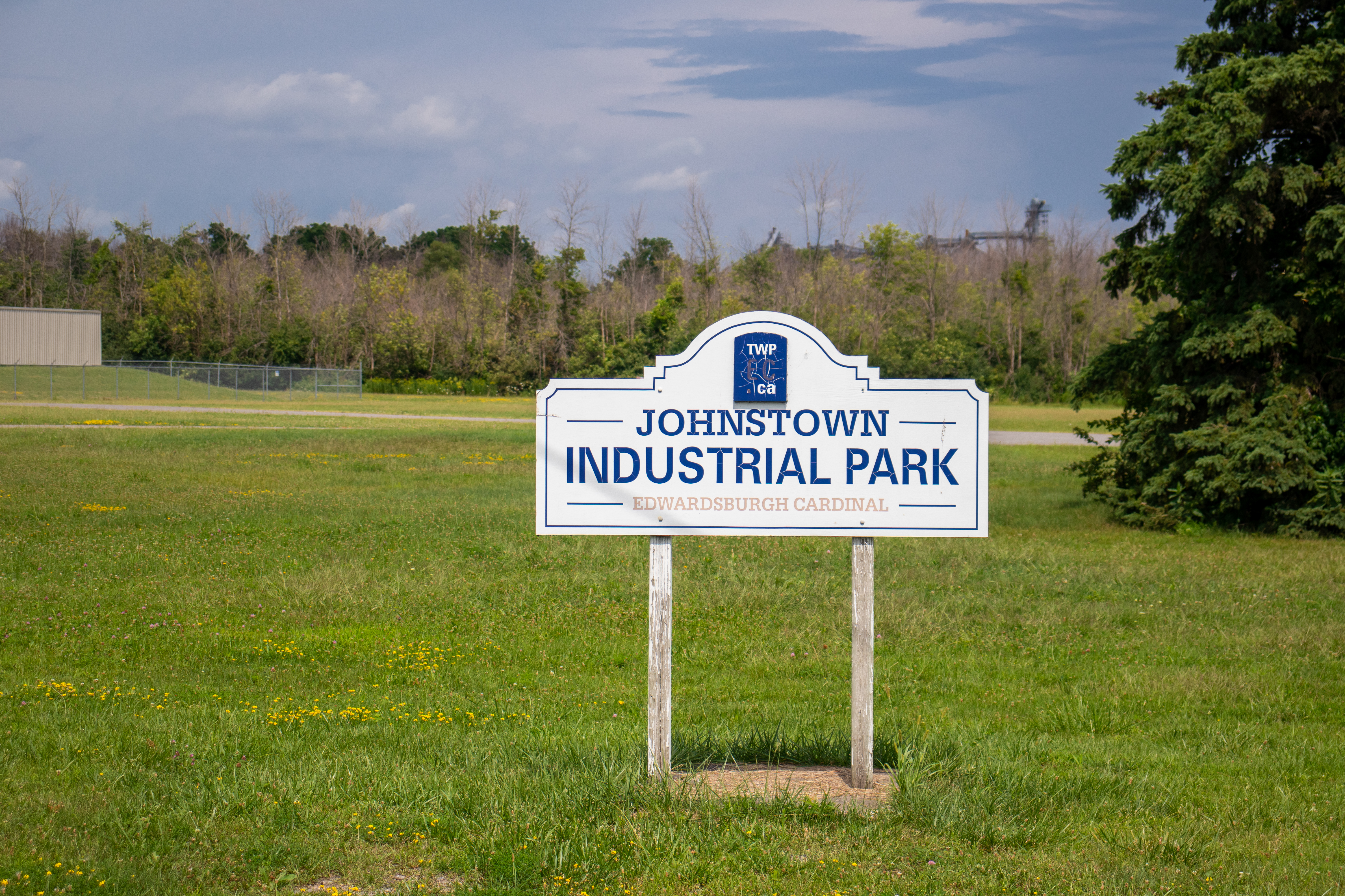 a sign for the Johnstown Industrial Park