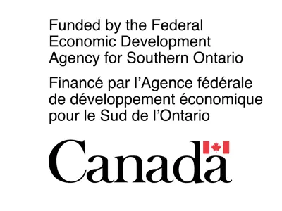Government of Canada bilingual funding acknowledgment stating “Funded by the Federal Economic Development Agency for Southern Ontario” with the Canada wordmark and flag.