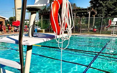 Lifesaving ring by the pool