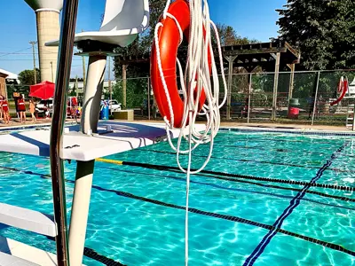 Lifesaving ring by the pool