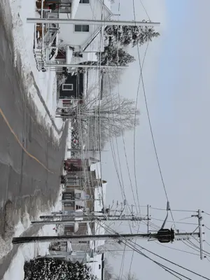 a downtown street in winter